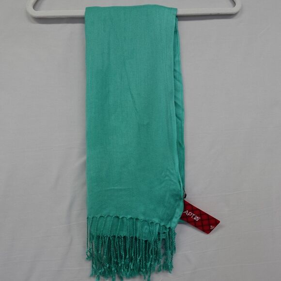 NWT APT. 9 Wide Scarf Green Blue Wraps Shawl Ski Fringe Skiing Winter Warm Cozy - Picture 16 of 16